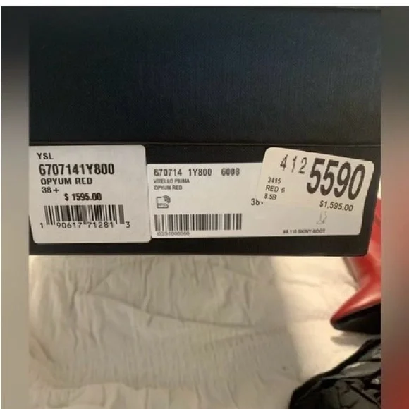 Like new red Saint Laurent boots. Size 38.5 - Picture 5 of 5